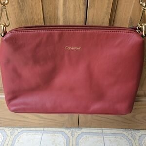 Calvin Klein Red Leather Women's Bag